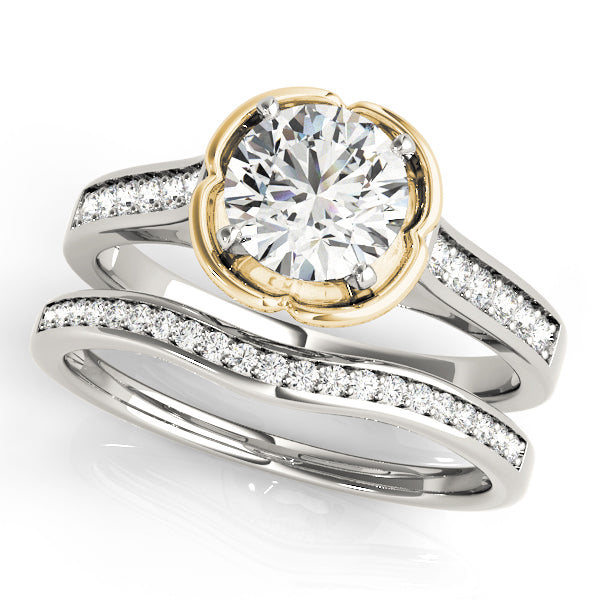 Opulent Prong-Set Round Diamond Engagement Ring — 9K/18K Gold & Platinum