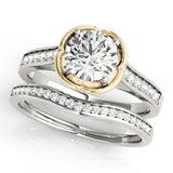 Opulent Prong-Set Round Diamond Engagement Ring — 9K/18K Gold & Platinum