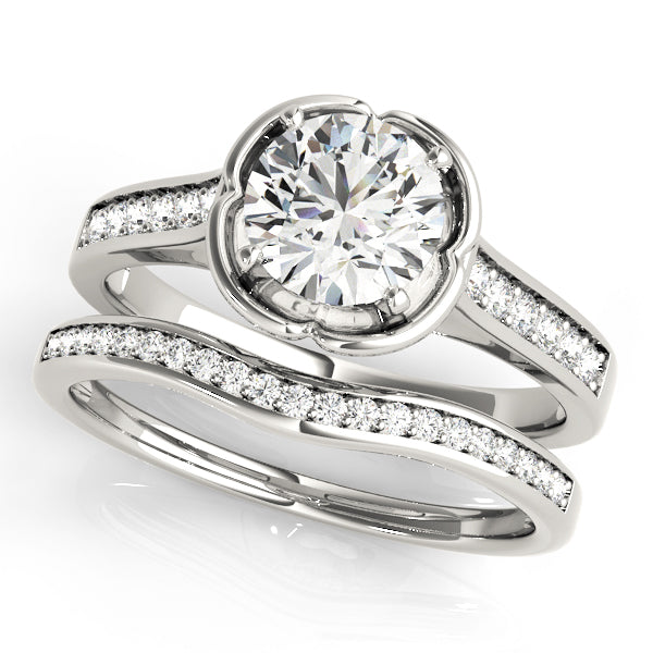 Opulent Prong-Set Round Diamond Engagement Ring — 9K/18K Gold & Platinum