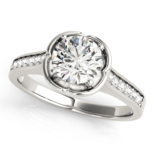 Opulent Prong-Set Round Diamond Engagement Ring — 9K/18K Gold & Platinum