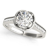 Opulent Prong-Set Round Diamond Engagement Ring — 9K/18K Gold & Platinum