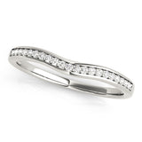 Curved Bands Half Eternity Ring in Gold & Platinum