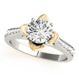 Celestial Prong-Set Round Diamond Engagement Ring — 9K/18K Gold & Platinum