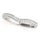 Curved Bands Half Eternity Ring in Gold & Platinum