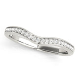 Curved Bands Half Eternity Ring in Gold & Platinum