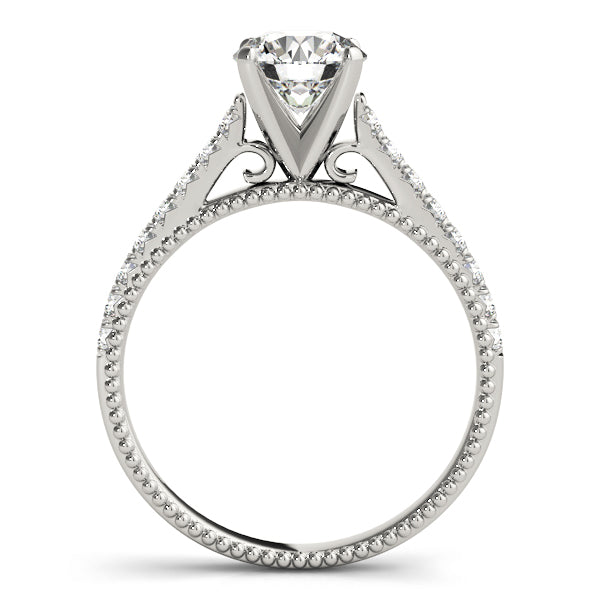 Crowned Prong-Set Round Diamond Engagement Ring — 9K/18K Gold & Platinum