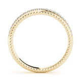 Beaded Prong Set Half Eternity Ring in Gold & Platinum