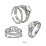 Dazzling Multi-Row Round Diamond Engagement Ring — 9K/18K Gold & Platinum
