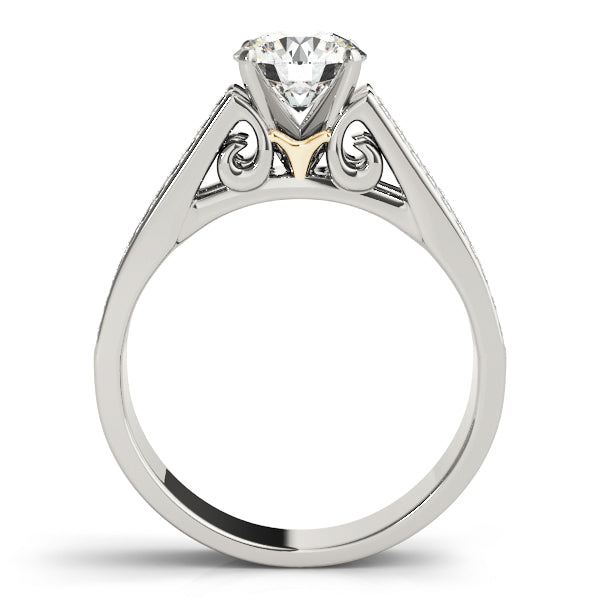 Dazzling Multi-Row Round Diamond Engagement Ring — 9K/18K Gold & Platinum