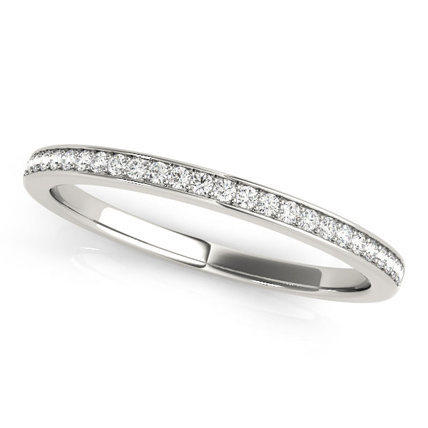 Straight Channel Set Half Eternity Ring in Gold & Platinum