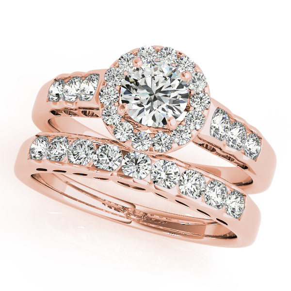 Splendid Halo Round Diamond Engagement Ring — 9K/18K Gold & Platinum