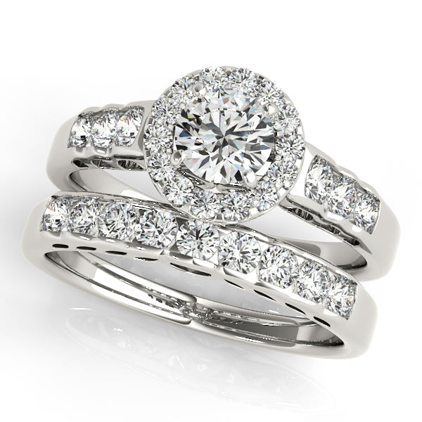 Splendid Halo Round Diamond Engagement Ring — 9K/18K Gold & Platinum