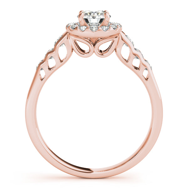 Splendid Halo Round Diamond Engagement Ring — 9K/18K Gold & Platinum