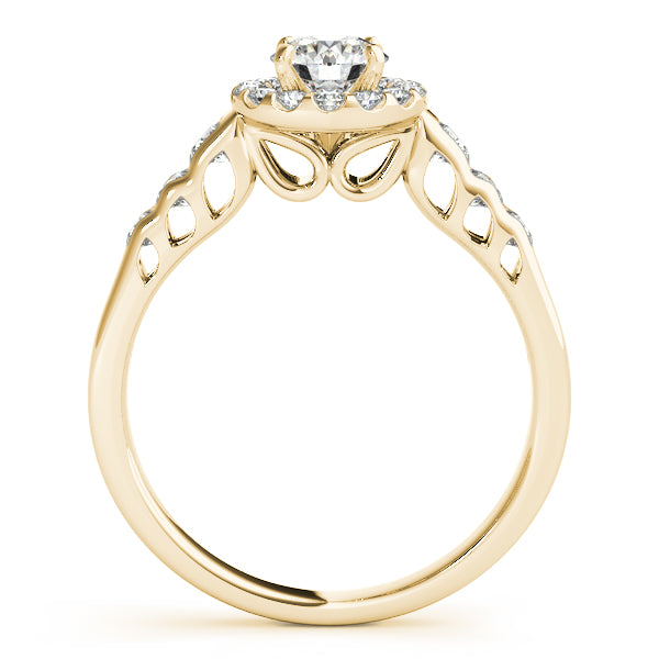 Splendid Halo Round Diamond Engagement Ring — 9K/18K Gold & Platinum
