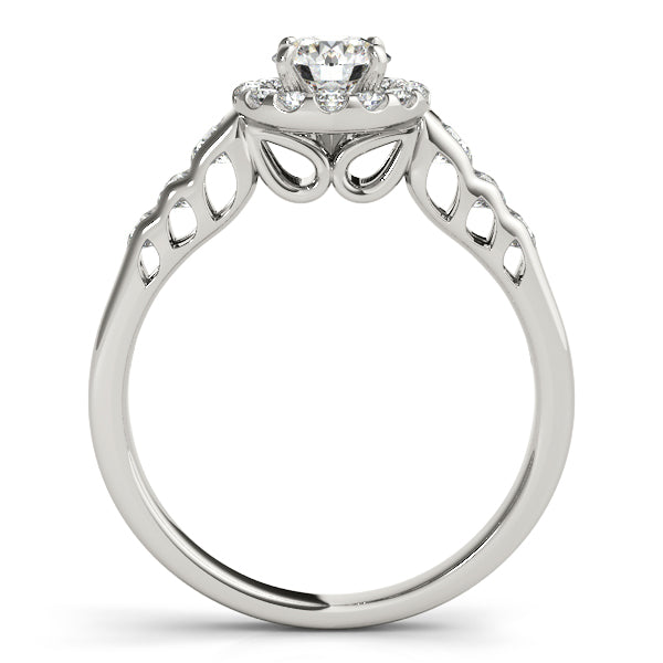 Splendid Halo Round Diamond Engagement Ring — 9K/18K Gold & Platinum