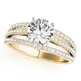 Enchanted Multi-Row Round Diamond Engagement Ring — 9K/18K Gold & Platinum