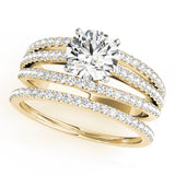 Enchanted Multi-Row Round Diamond Engagement Ring — 9K/18K Gold & Platinum