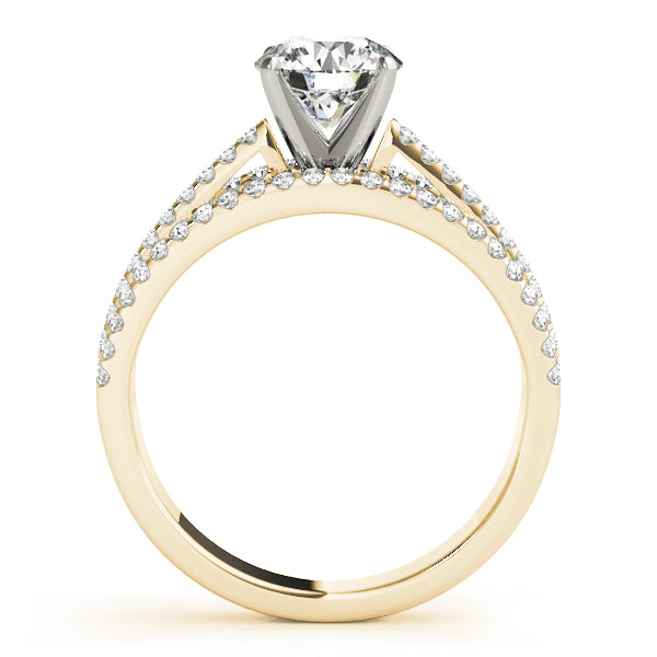 Enchanted Multi-Row Round Diamond Engagement Ring — 9K/18K Gold & Platinum