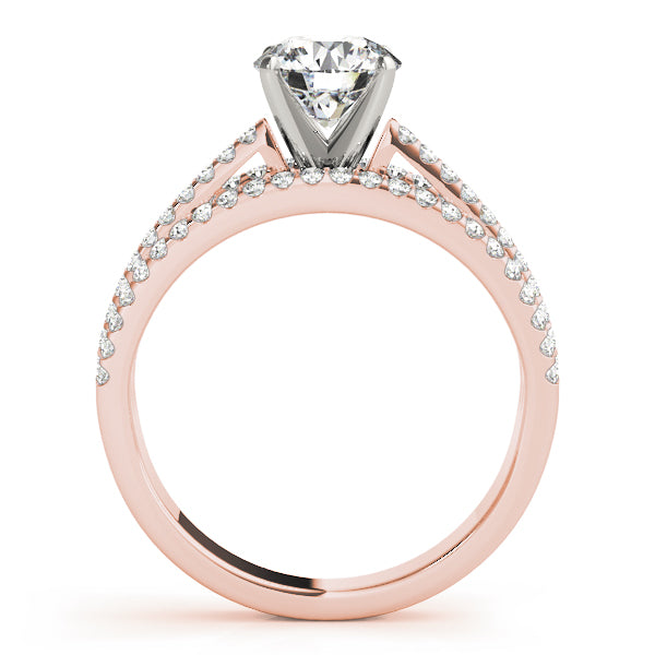 Enchanted Multi-Row Round Diamond Engagement Ring — 9K/18K Gold & Platinum