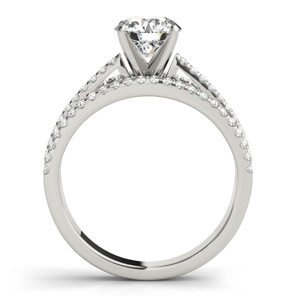 Enchanted Multi-Row Round Diamond Engagement Ring — 9K/18K Gold & Platinum