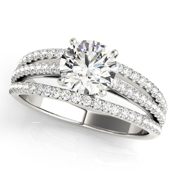 Enchanted Multi-Row Round Diamond Engagement Ring — 9K/18K Gold & Platinum