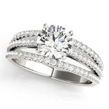 Enchanted Multi-Row Round Diamond Engagement Ring — 9K/18K Gold & Platinum