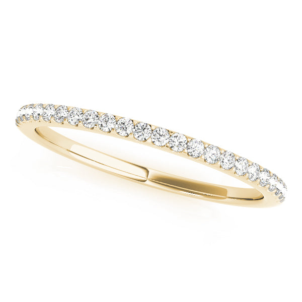 Single Row Prong Set Wedding Half Eternity Ring in Gold & Platinum