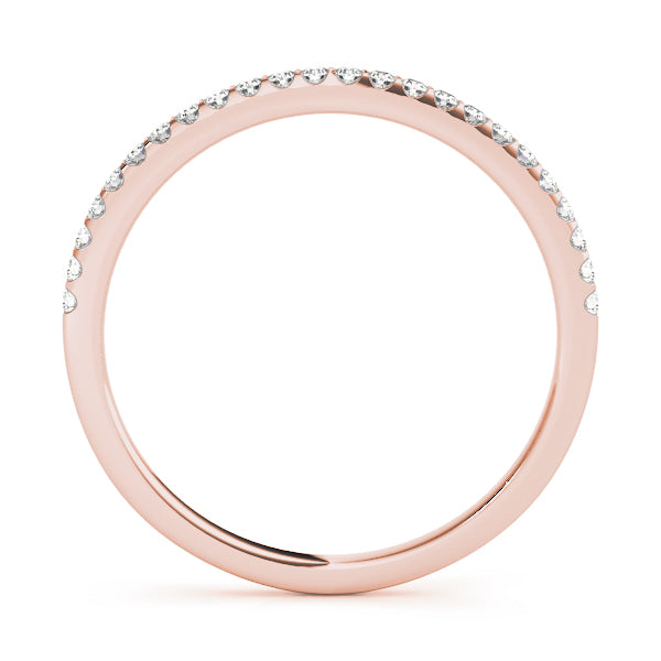 Single Row Prong Set Wedding Half Eternity Ring in Gold & Platinum