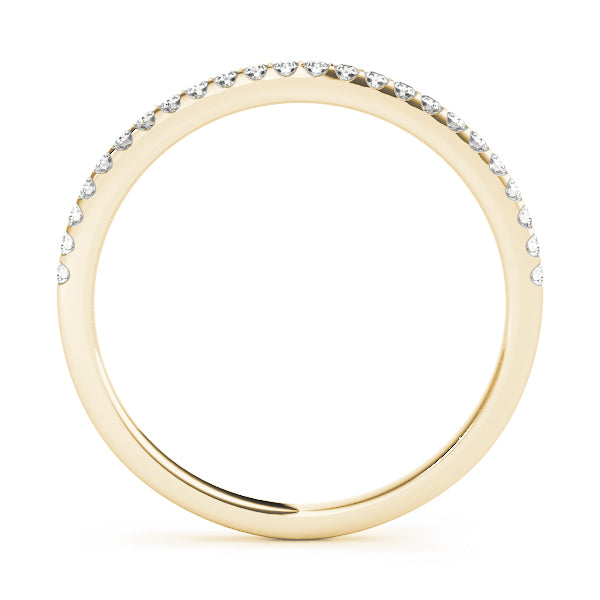 Single Row Prong Set Wedding Half Eternity Ring in Gold & Platinum