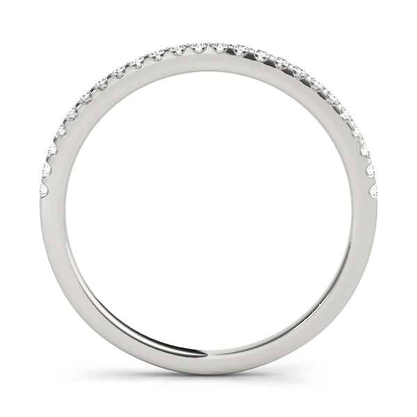 Single Row Prong Set Wedding Half Eternity Ring in Gold & Platinum