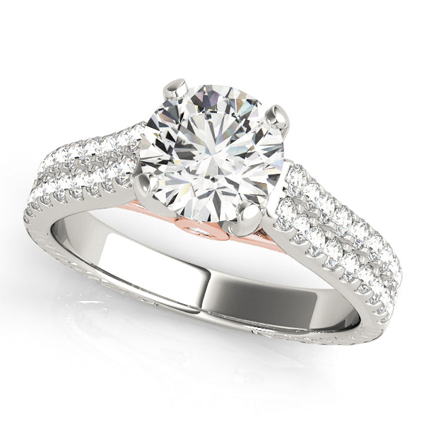 Pristine Pave Round Diamond Engagement Ring — 9K/18K Gold & Platinum