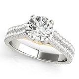 Pristine Pave Round Diamond Engagement Ring — 9K/18K Gold & Platinum