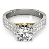Pristine Pave Round Diamond Engagement Ring — 9K/18K Gold & Platinum