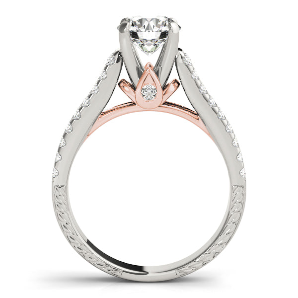Pristine Pave Round Diamond Engagement Ring — 9K/18K Gold & Platinum