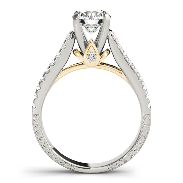 Pristine Pave Round Diamond Engagement Ring — 9K/18K Gold & Platinum