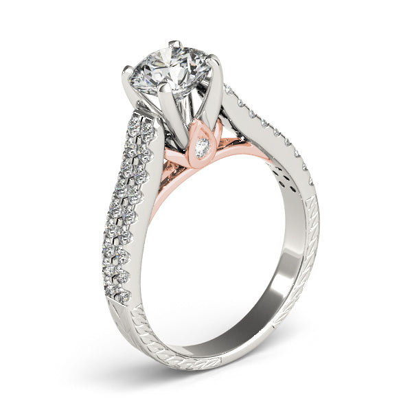 Pristine Pave Round Diamond Engagement Ring — 9K/18K Gold & Platinum