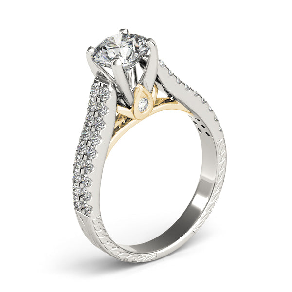 Pristine Pave Round Diamond Engagement Ring — 9K/18K Gold & Platinum