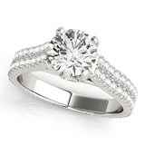 Pristine Pave Round Diamond Engagement Ring — 9K/18K Gold & Platinum