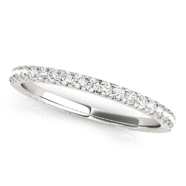 Shared Prong Half Eternity Ring in Gold & Platinum