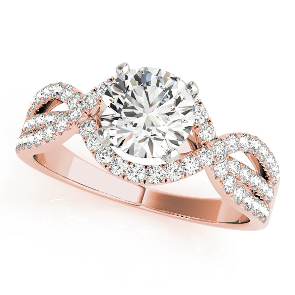 Devoted Multi-Row Round Diamond Engagement Ring — 9K/18K Gold & Platinum