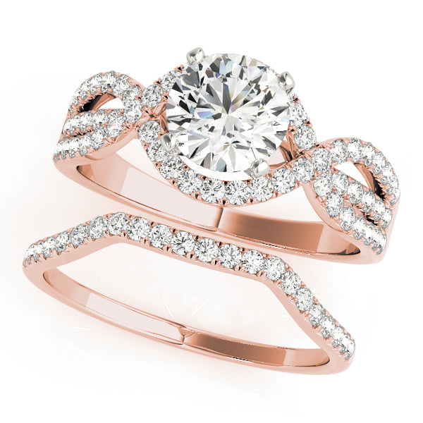 Devoted Multi-Row Round Diamond Engagement Ring — 9K/18K Gold & Platinum