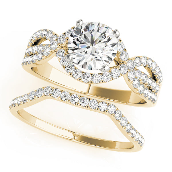 Devoted Multi-Row Round Diamond Engagement Ring — 9K/18K Gold & Platinum