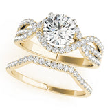 Devoted Multi-Row Round Diamond Engagement Ring — 9K/18K Gold & Platinum