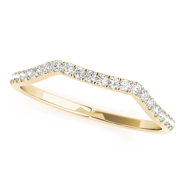 Curved Bands Half Eternity Ring in Gold & Platinum