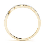 Curved Bands Half Eternity Ring in Gold & Platinum
