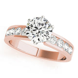 Adored Channel-Set Round Diamond Engagement Ring — 9K/18K Gold & Platinum