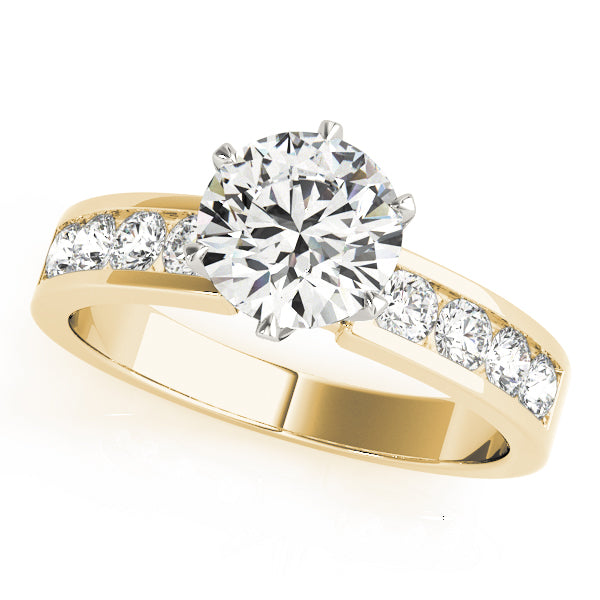 Adored Channel-Set Round Diamond Engagement Ring — 9K/18K Gold & Platinum