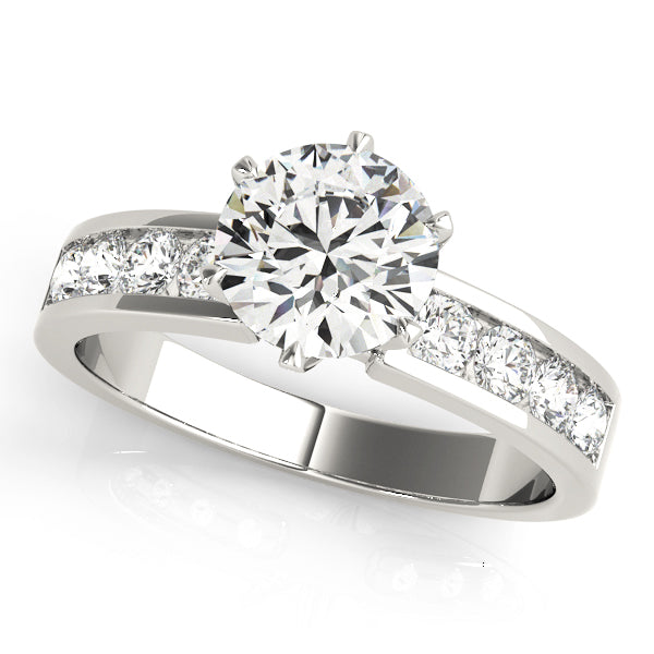 Adored Channel-Set Round Diamond Engagement Ring — 9K/18K Gold & Platinum