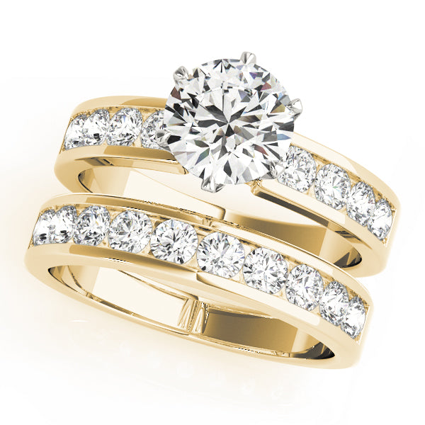 Adored Channel-Set Round Diamond Engagement Ring — 9K/18K Gold & Platinum