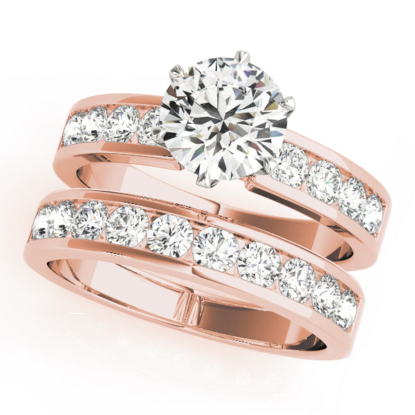 Adored Channel-Set Round Diamond Engagement Ring — 9K/18K Gold & Platinum